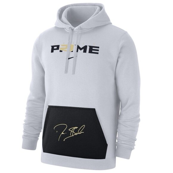 Nike Pullover Hoodie Deion Sanders Prime Sz XL Men White 2.0 Club Fleece - Picture 2 of 12